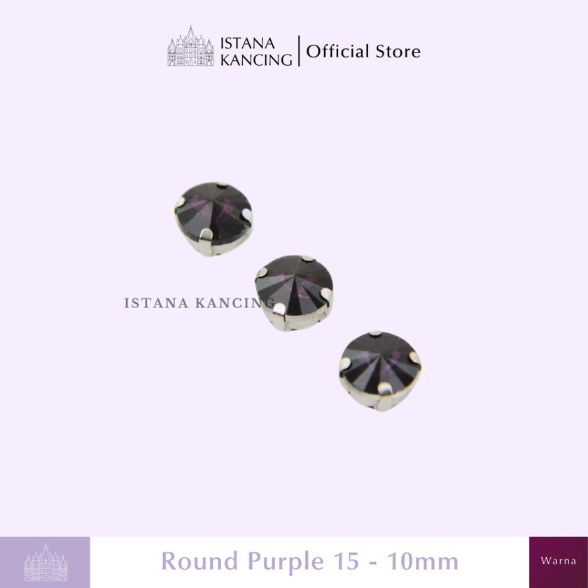 Round 10mm Rhinestone Kristal Cangkang