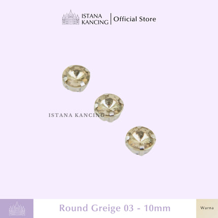 Round 10mm Rhinestone Kristal Cangkang