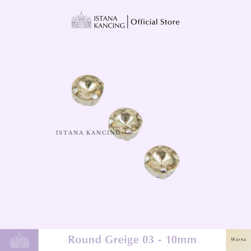Round 10mm Rhinestone Kristal Cangkang