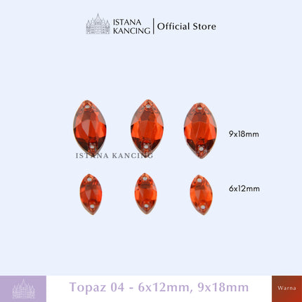 Kancing Kristal Jahit Navette