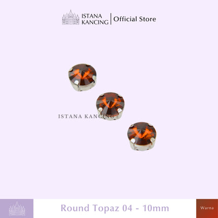 Round 10mm Rhinestone Kristal Cangkang