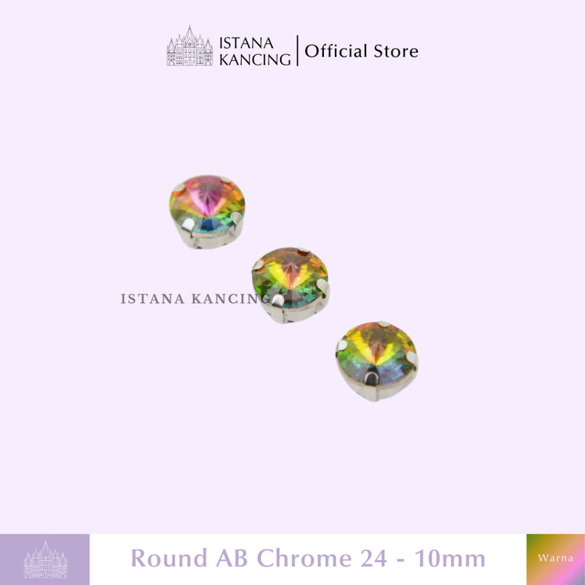 Round 10mm Rhinestone Kristal Cangkang
