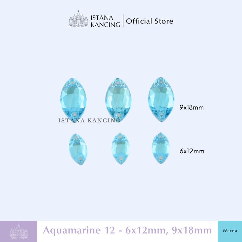 Kancing Kristal Jahit Navette