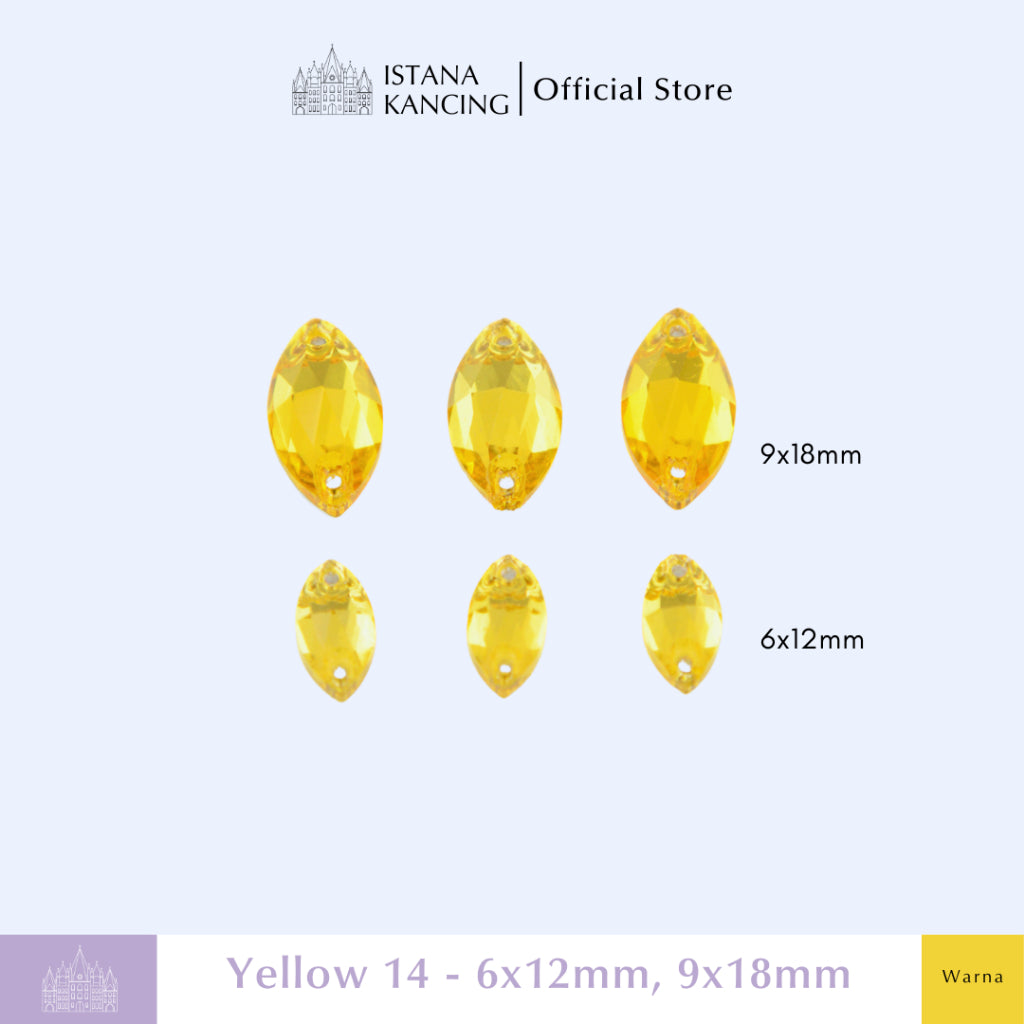 Kancing Kristal Jahit Navette