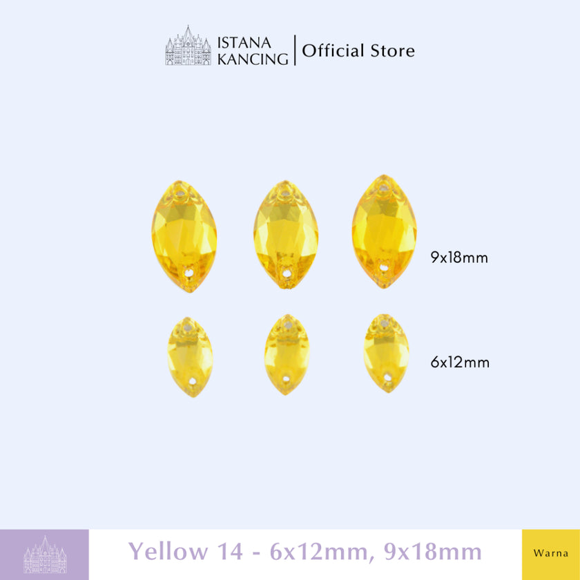 Kancing Kristal Jahit Navette