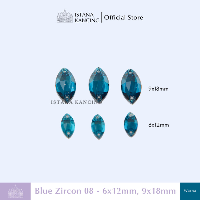 Kancing Kristal Jahit Navette