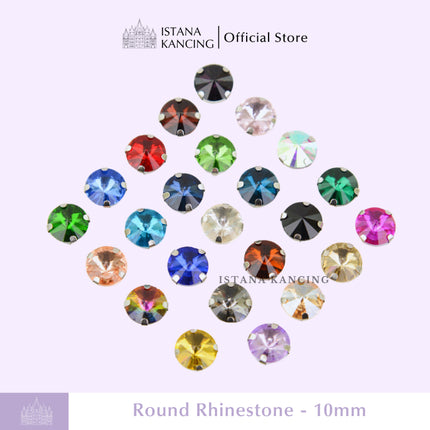 Kristal Cangkang Berlian Imitasi Bulat 10mm