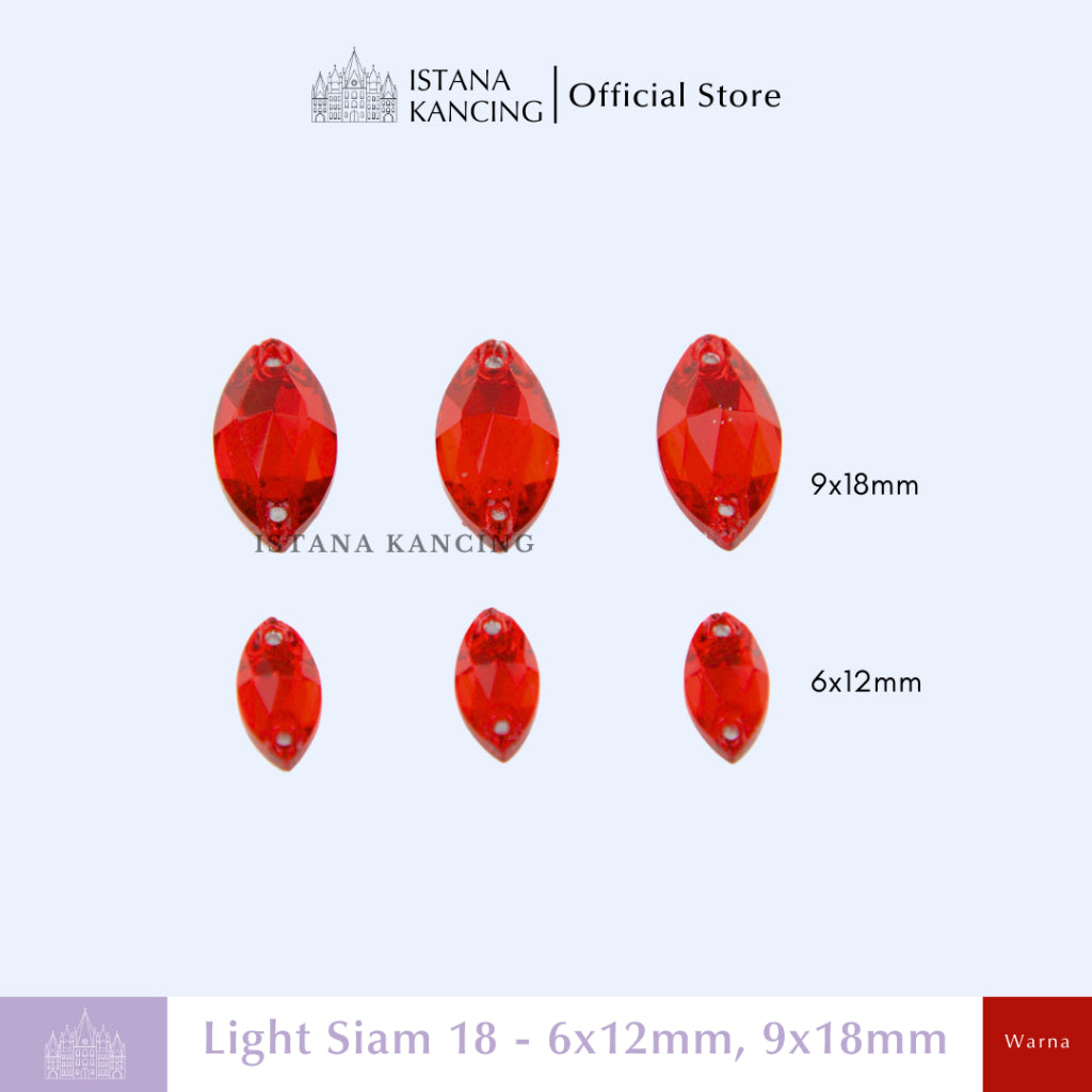 Kancing Kristal Jahit Navette