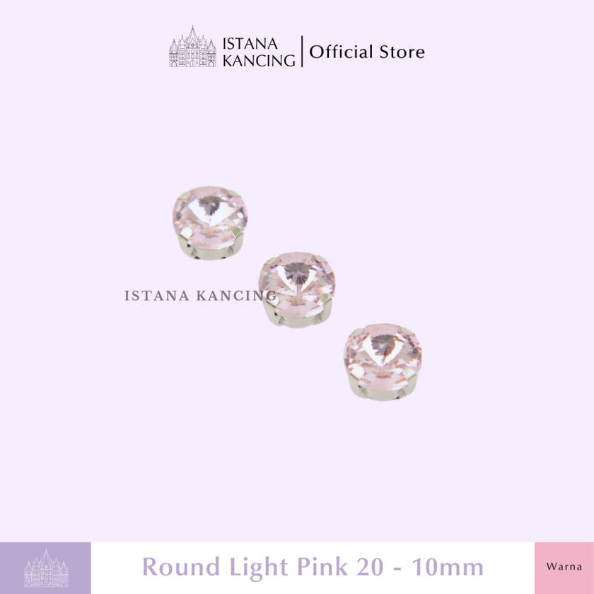 Round 10mm Rhinestone Kristal Cangkang