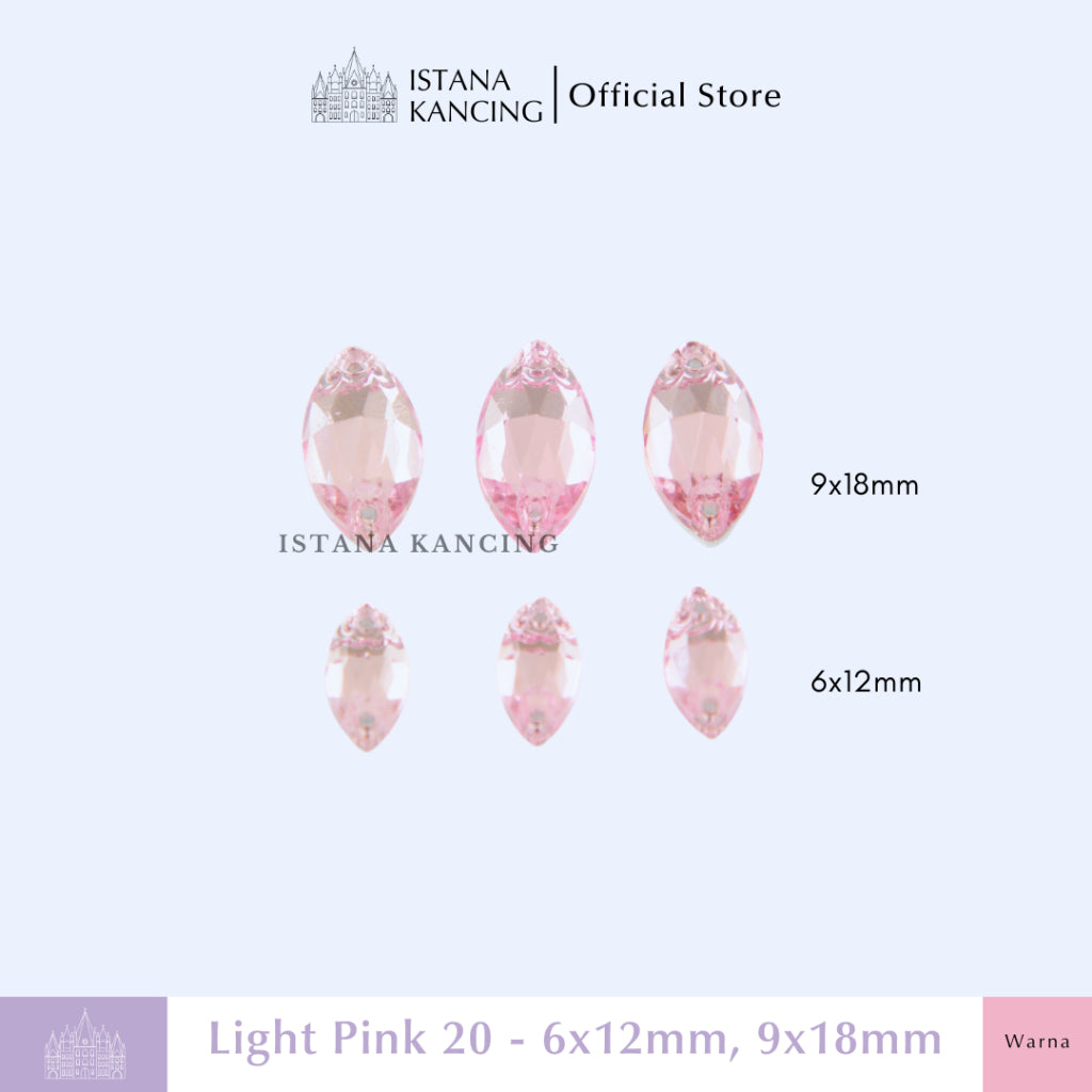 Kancing Kristal Jahit Navette