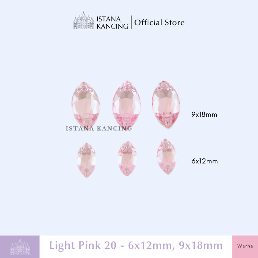 Kancing Kristal Jahit Navette