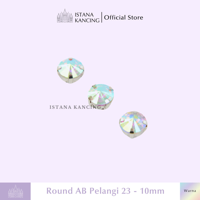 Round 10mm Rhinestone Kristal Cangkang