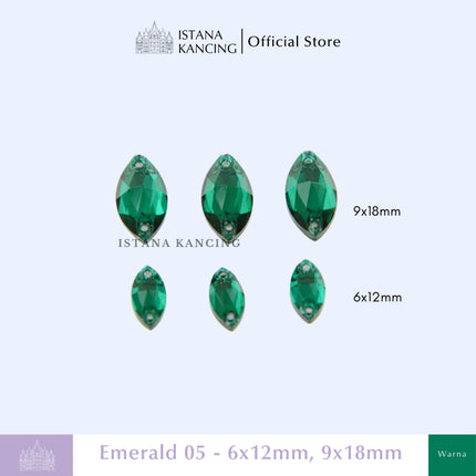 Kancing Kristal Jahit Navette