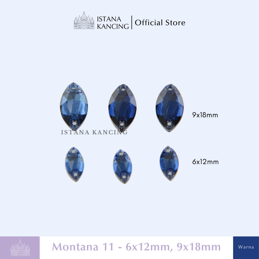 Kancing Kristal Jahit Navette