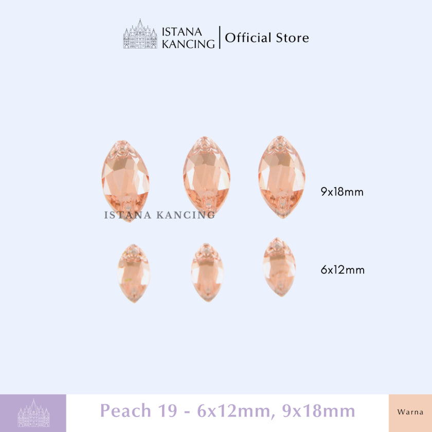 Kancing Kristal Jahit Navette