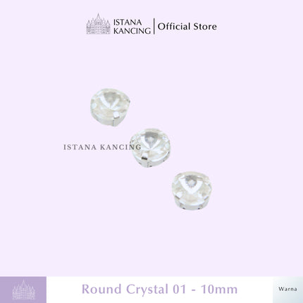 Round 10mm Rhinestone Kristal Cangkang