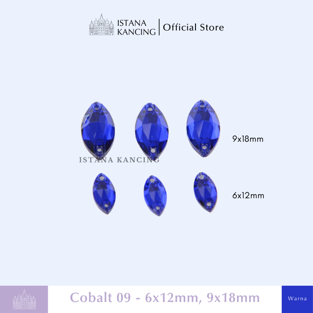 Kancing Kristal Jahit Navette