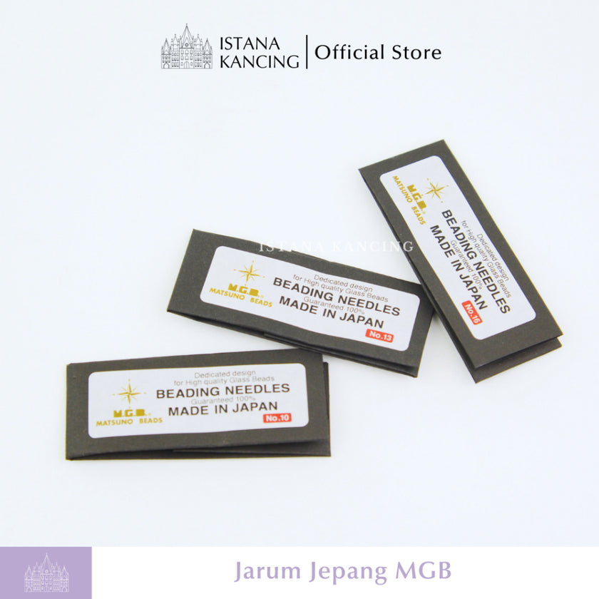 Jarum Jahit Payet Jepang MGB Matsuno Glass Beads Beading Needles No. 10, 13, 16