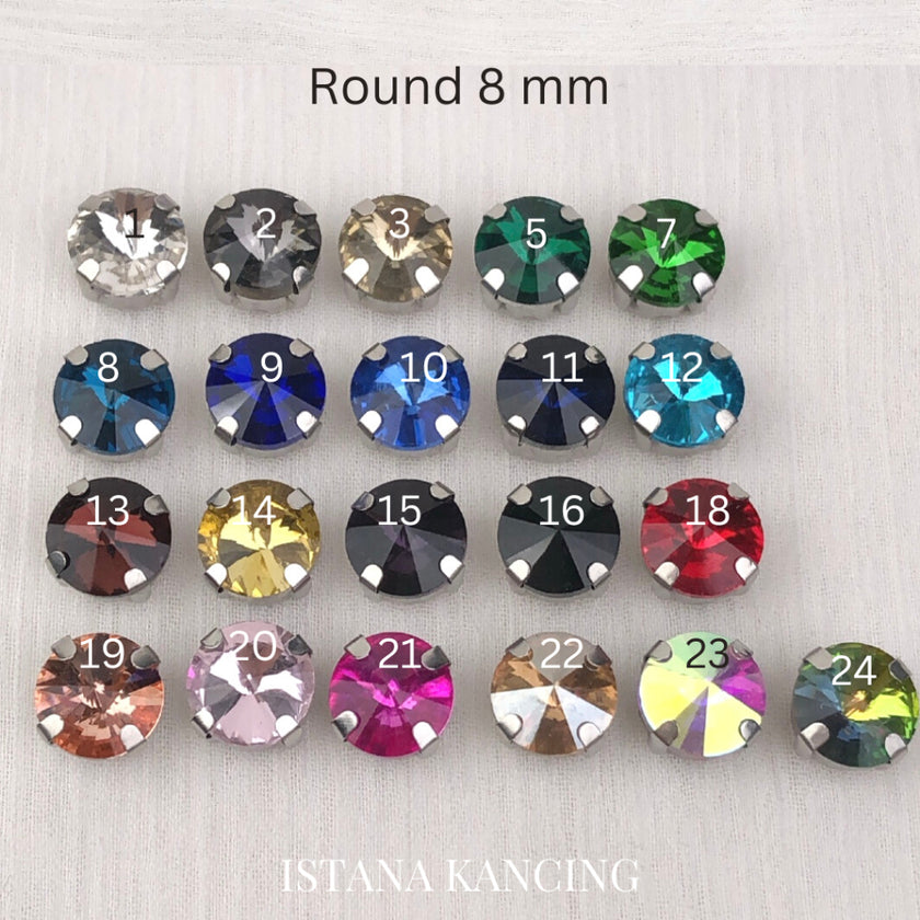 Pengaturan Cakar Kristal Bulat 8mm