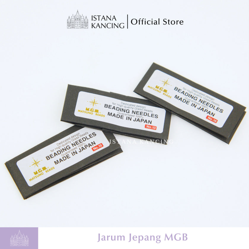 Jarum Jahit Payet Jepang MGB Matsuno Glass Beads Beading Needles No. 10, 13, 16