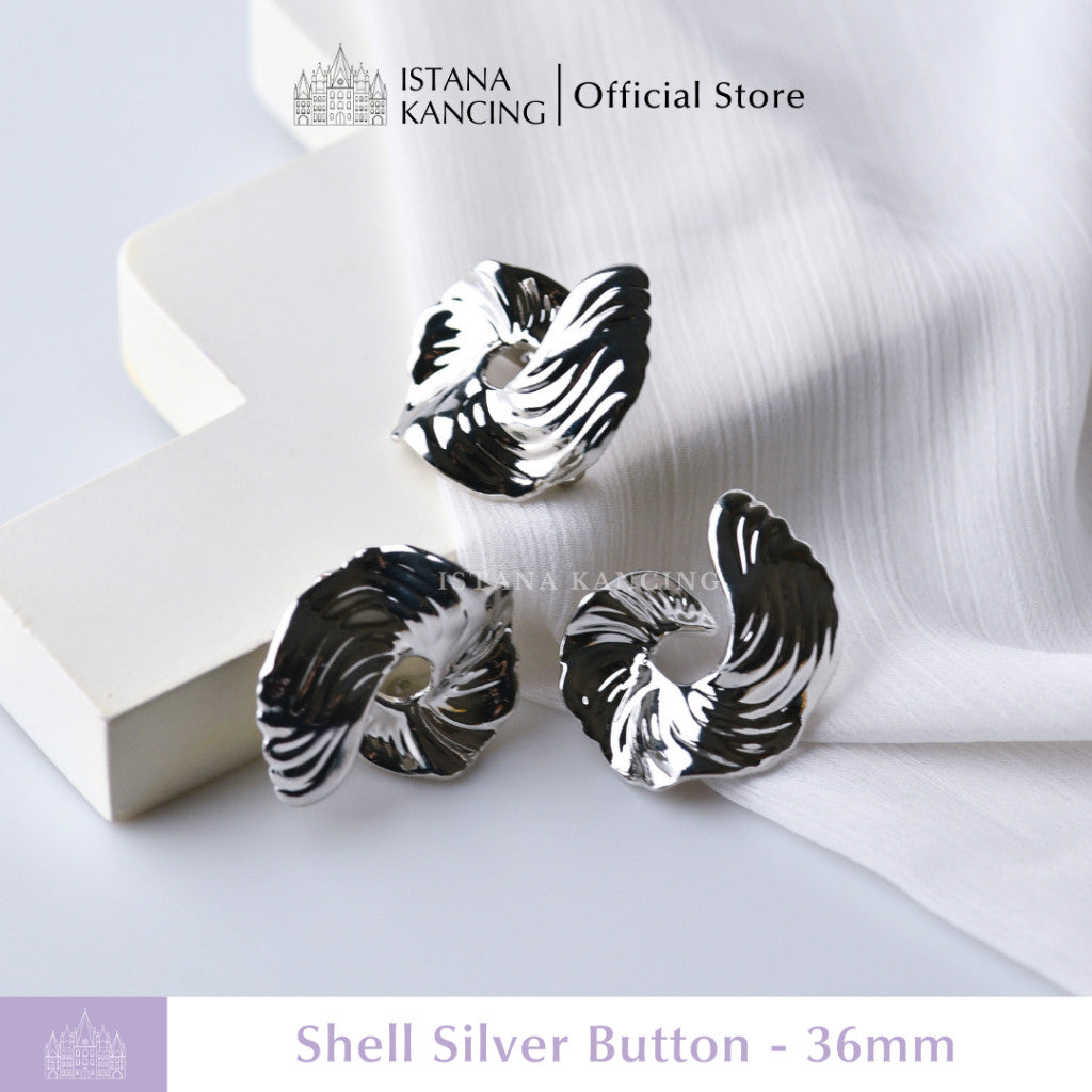 Kancing Jamur Shell Button | Aksesoris Kancing Unik Besar 36mm Premium Blazer Blouse Button| Istana Kancing.id