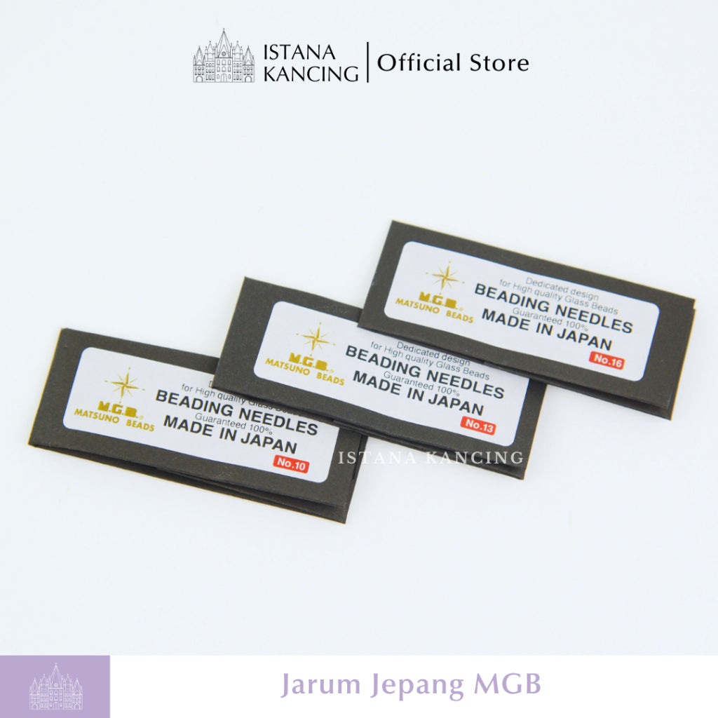 Jarum Jahit Payet Jepang MGB Matsuno Glass Beads Beading Needles No. 10, 13, 16