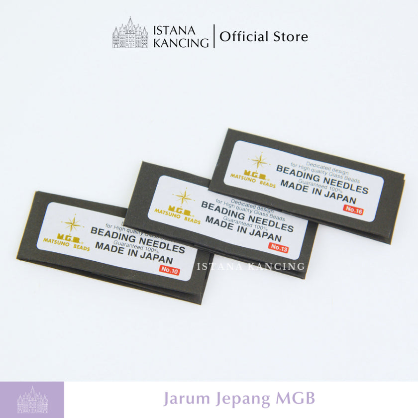 Jarum Jahit Payet Jepang MGB Matsuno Glass Beads Beading Needles No. 10, 13, 16