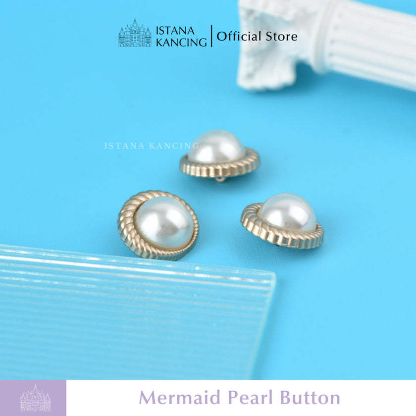 Mermaid Pearl Button