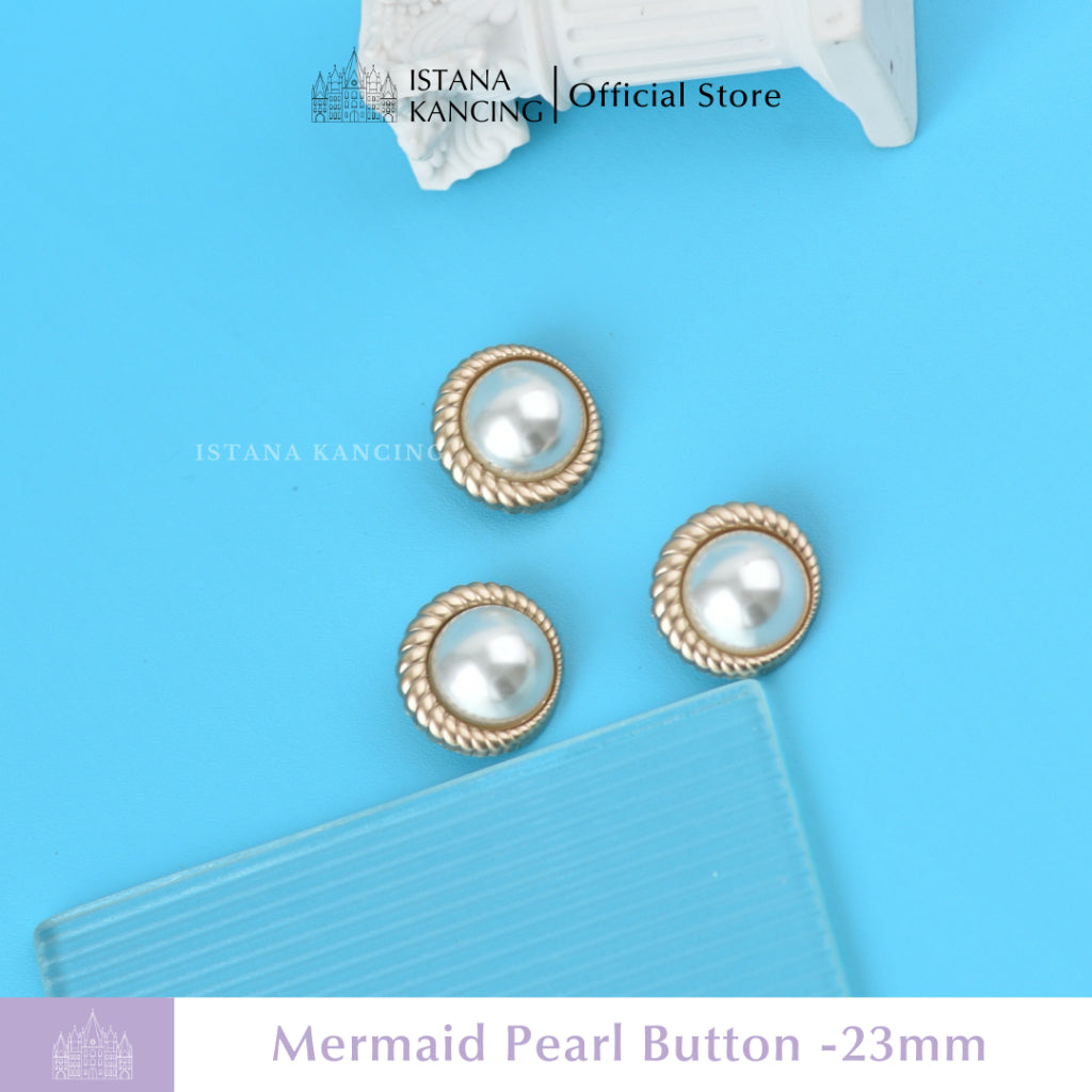 Mermaid Pearl Button
