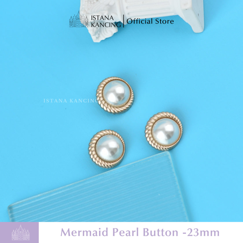 Mermaid Pearl Button