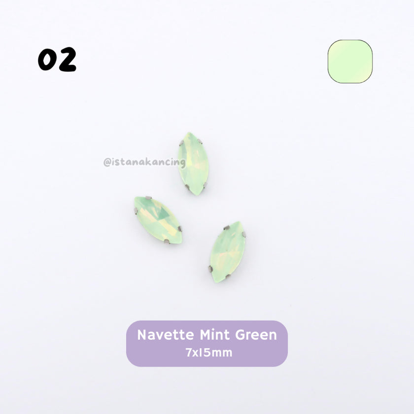 Navette Pastel Rhinestone