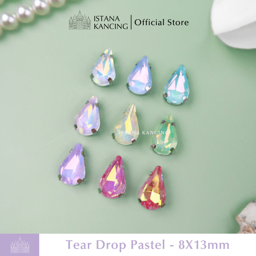 Tear Drop Pastel Crystal Claw Setting 8x13mm