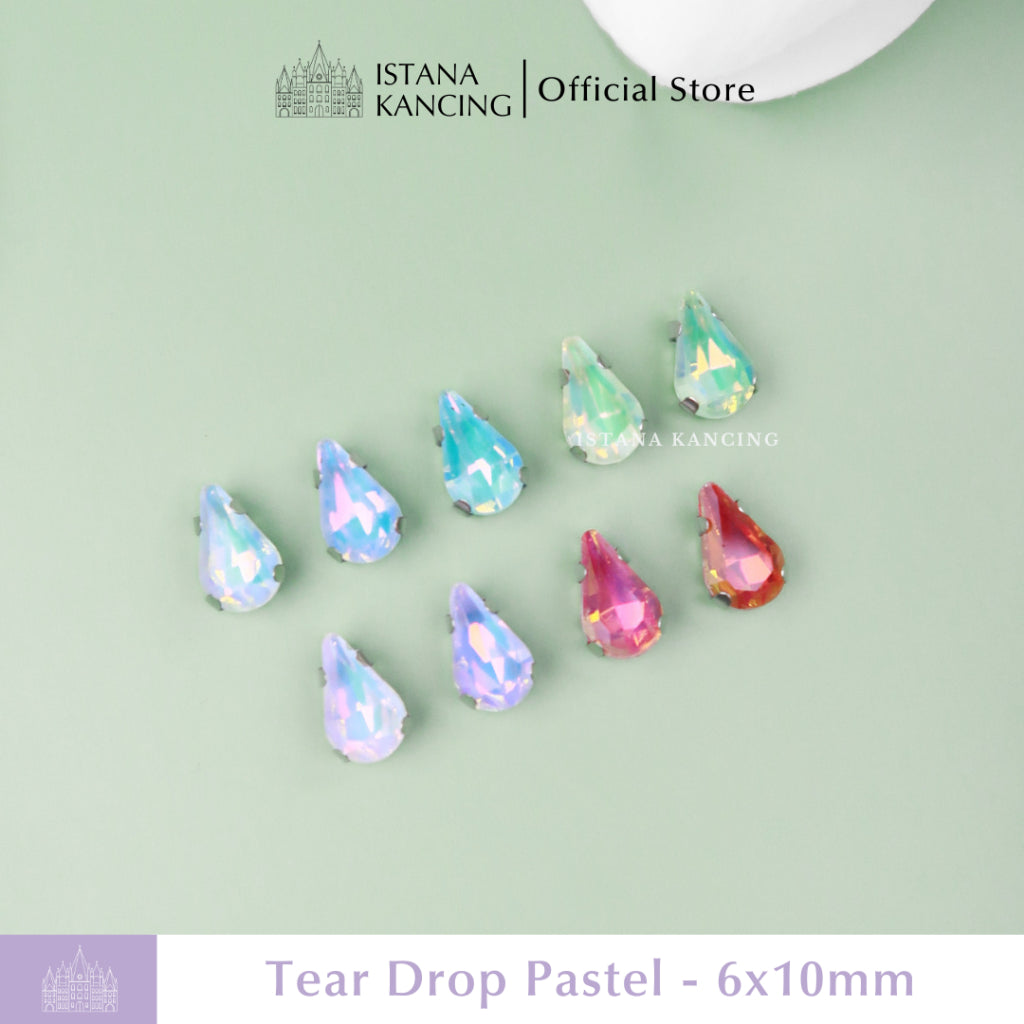 Tear Drop Pastel Crystal Claw Setting 6x10mm