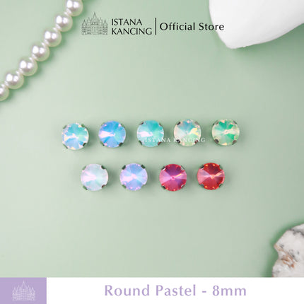 Round Pastel Crystal Claw Setting 8mm