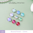 Pengaturan Cakar Kristal Pastel Bulat 12mm