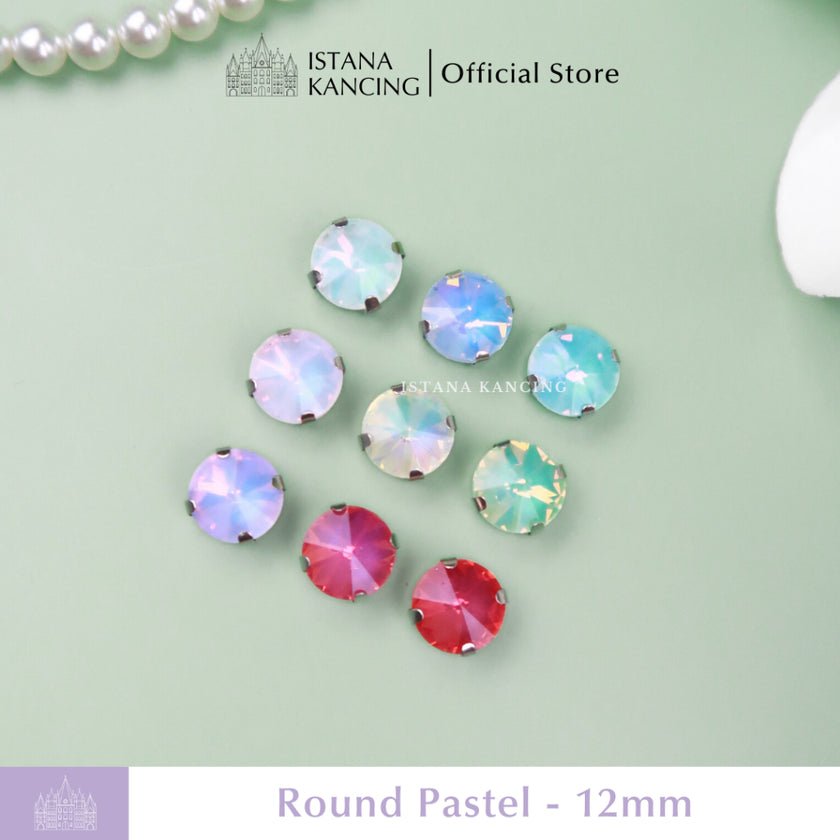 Pengaturan Cakar Kristal Pastel Bulat 12mm
