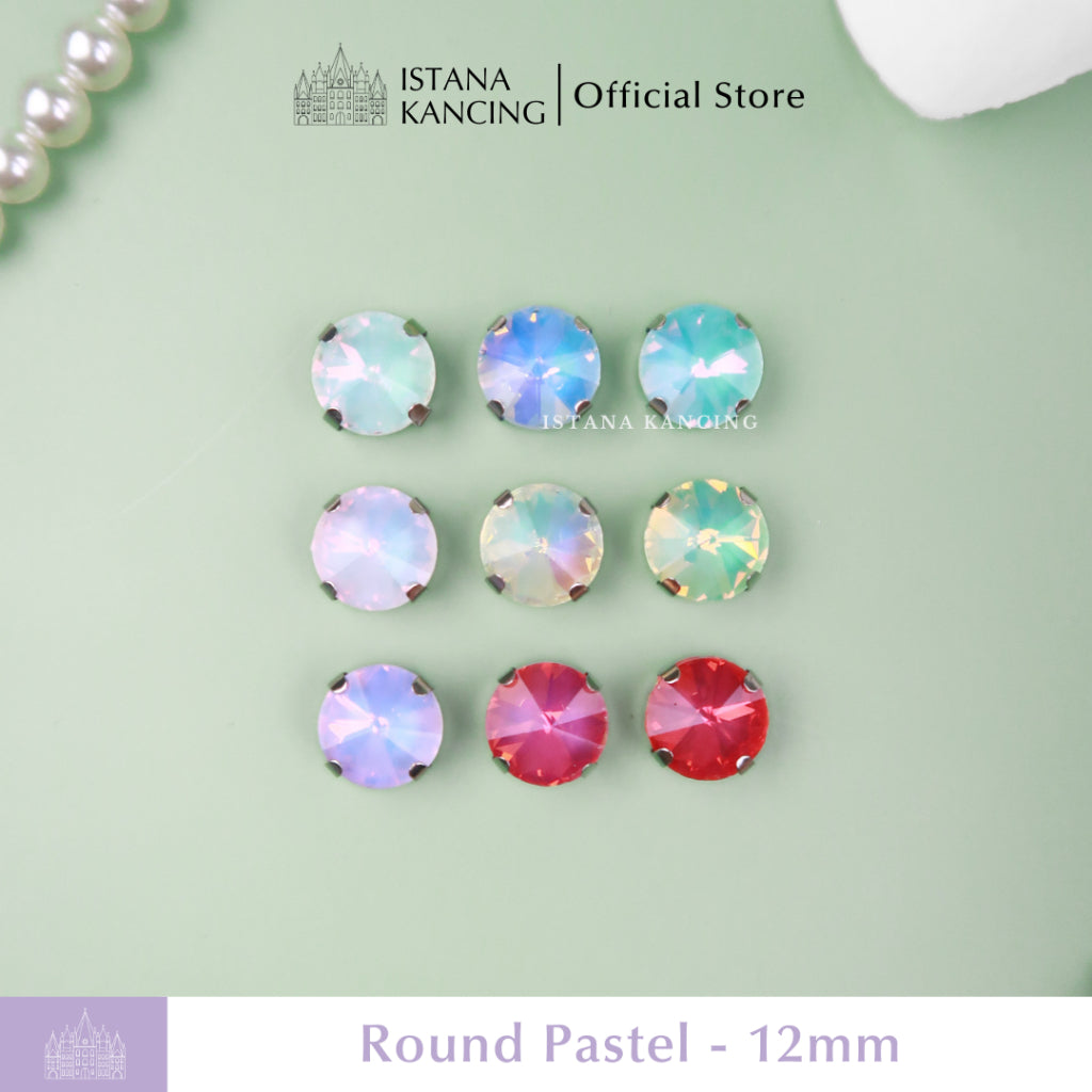 Pengaturan Cakar Kristal Pastel Bulat 12mm