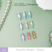 Pengaturan Cakar Kristal Pastel Navette 15mm