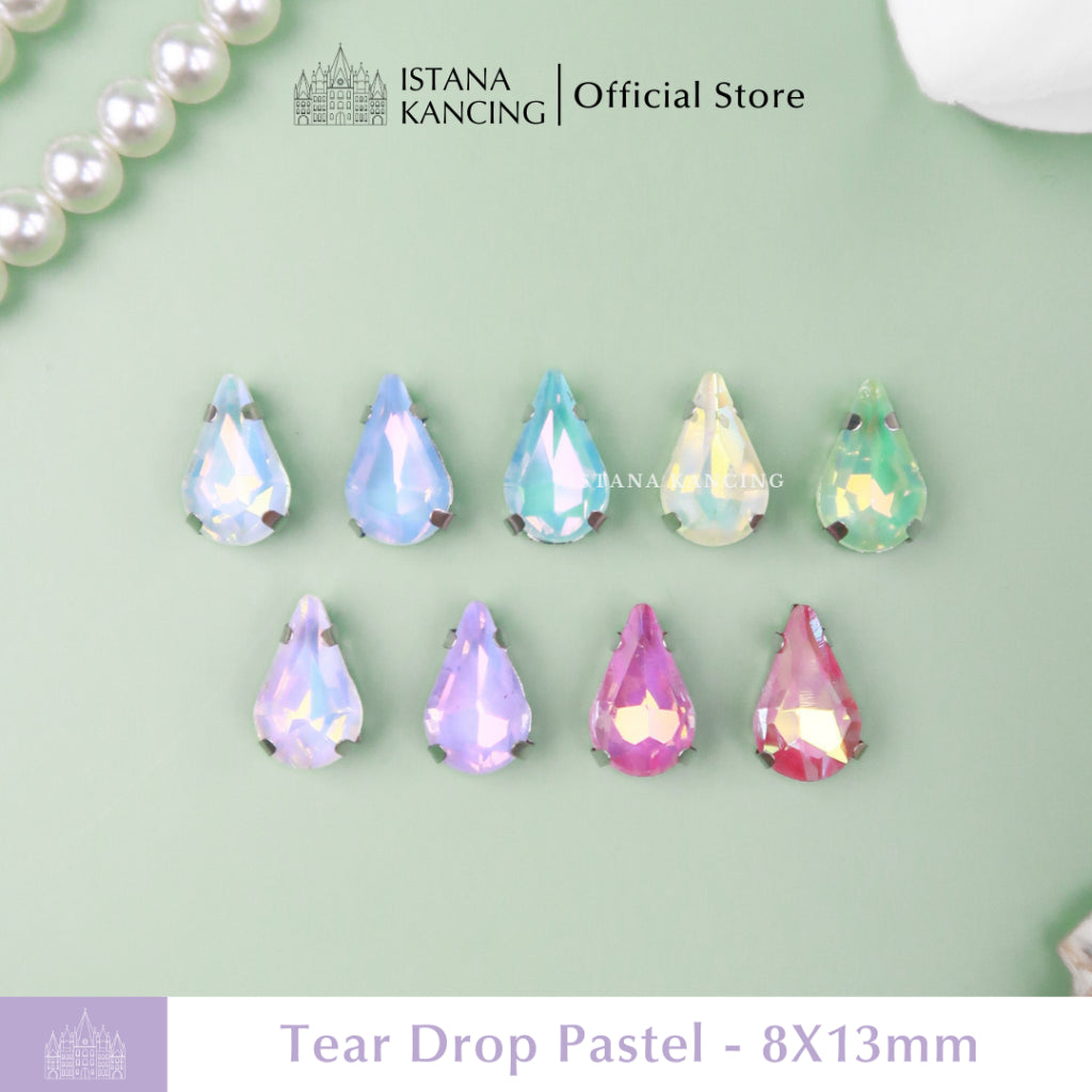 Tear Drop Pastel Crystal Claw Setting 8x13mm