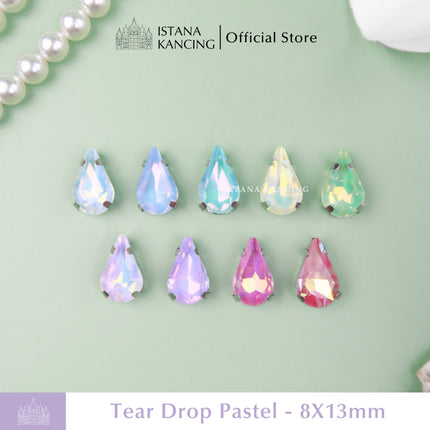 Tear Drop Pastel Crystal Claw Setting 8x13mm