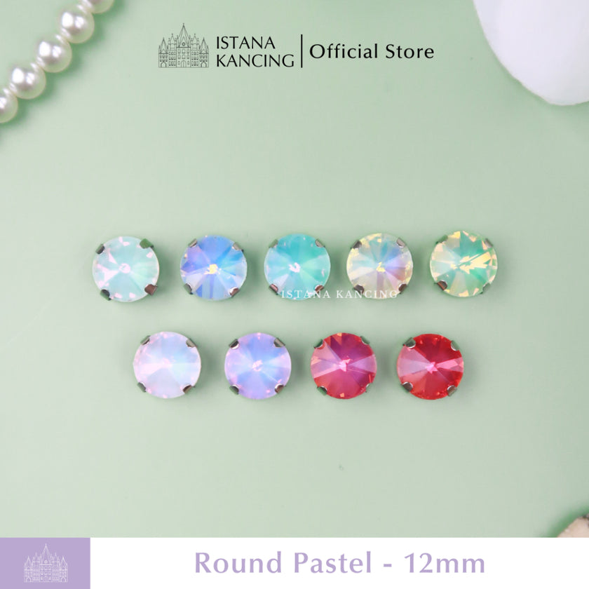 Pengaturan Cakar Kristal Pastel Bulat 12mm