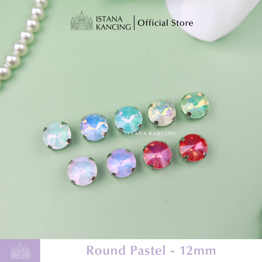 Pengaturan Cakar Kristal Pastel Bulat 12mm