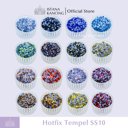 Payet Tempel Mute Gosok Hotfix Rhinestone SS10