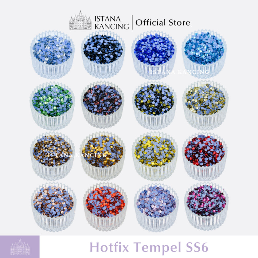 Payet Tempel Mute Gosok Hotfix Rhinestone SS6