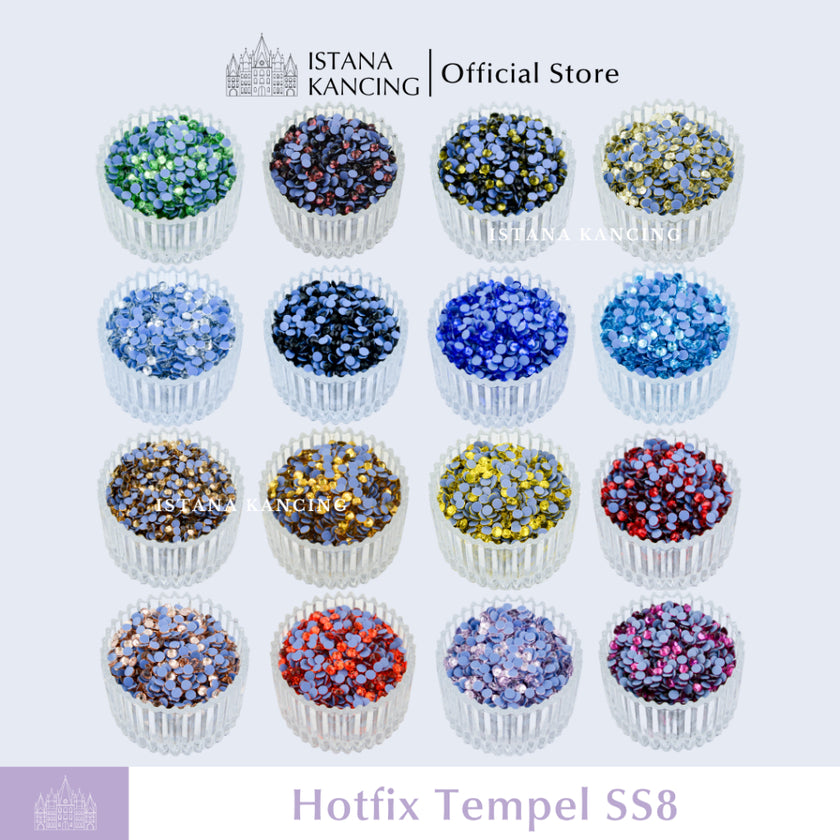 Payet Tempel Mute Gosok Hotfix Rhinestone SS8