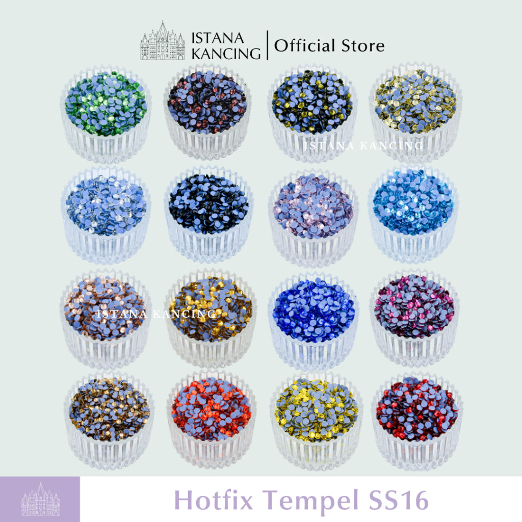 Payet Tempel Mute Gosok Hotfix Rhinestone SS16