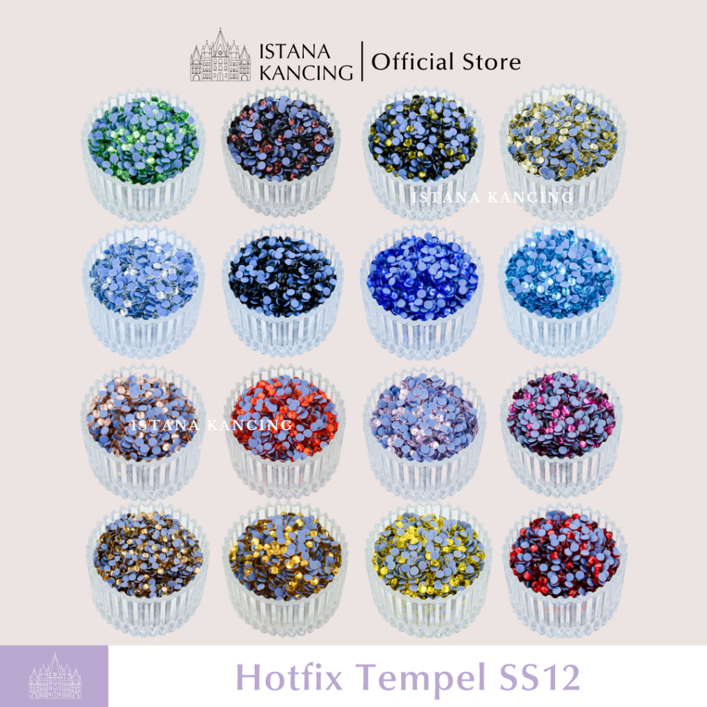 Payet Tempel Mute Gosok Hotfix Rhinestone SS12