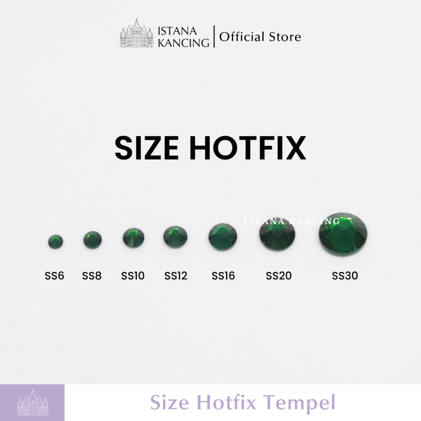 Payet Tempel Mute Gosok Hotfix Rhinestone SS6