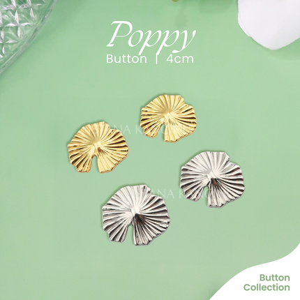 Kancing Jamur Poppy Button | Aksesoris Kancing Blazer Dress Mewah Flower Premium Button | Istana Kancing