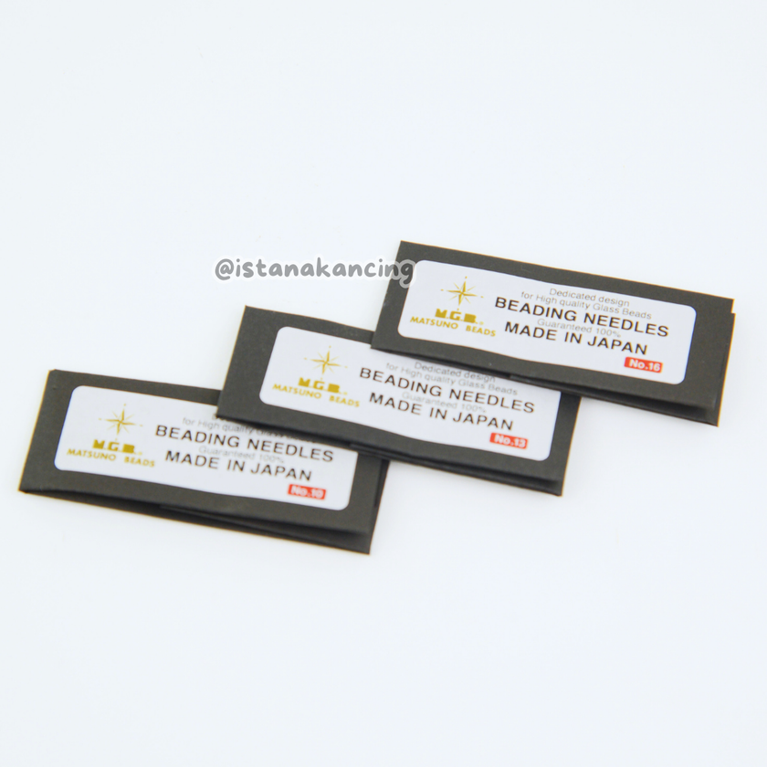 Jarum Jahit Payet Jepang MGB Matsuno Glass Beads Beading Needles No.10, 13, 16